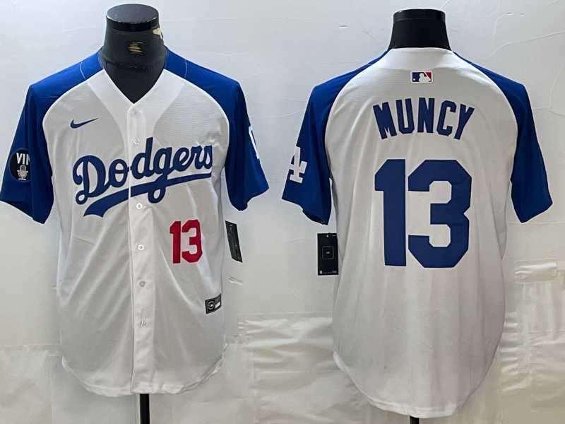 Men's Los Angeles Dodgers #13 Max Muncy Number White Blue Fashion Stitched Cool Base Limited Jersey,We sell and wholesale Men's Los Angeles Dodgers #13 Max Muncy Number White Blue Fashion Stitched Cool Base Limited Jersey on line form chian!